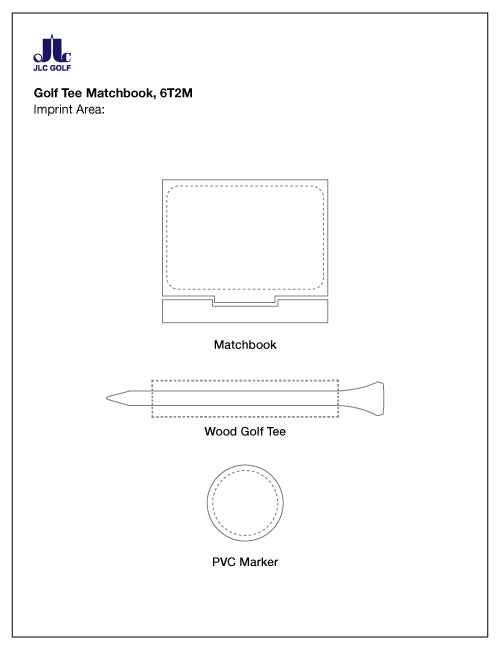 Golf Tee Matchbook, 6T2M - #1208 - JLC Golf Shop