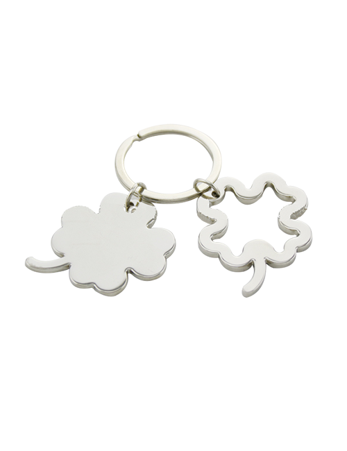 Metal double clover shaped  keychain | #MK141