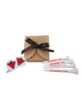 Natural Square Box with 15 Golf Tees + 2 Markers | #709