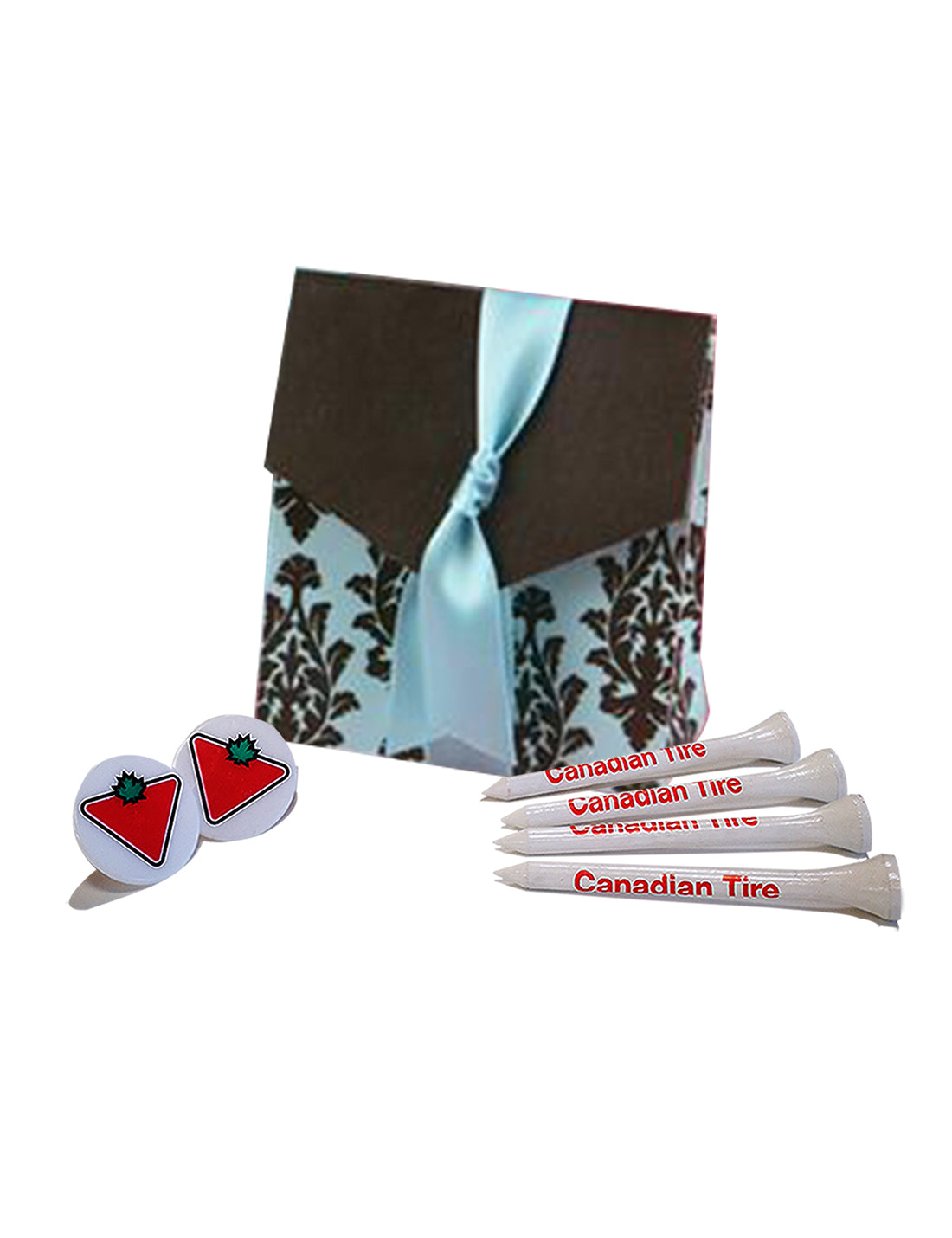 Tiffany Blue Stand Pillow Box with 15 Golf Tees + 2 Markers | #717