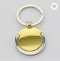 Metal round shaped gold & silver keychain | #MK136