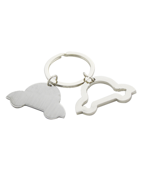 Metal double car shaped  keychain | #MK137
