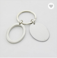 Metal double oval shaped  keychain | #MK138