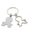 Metal double boy shaped  keychain | #MK144