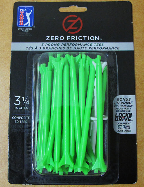 ZeroFriction Golf Tee, 3 Prong, 3 1/4", 30/pack | #ZPB314