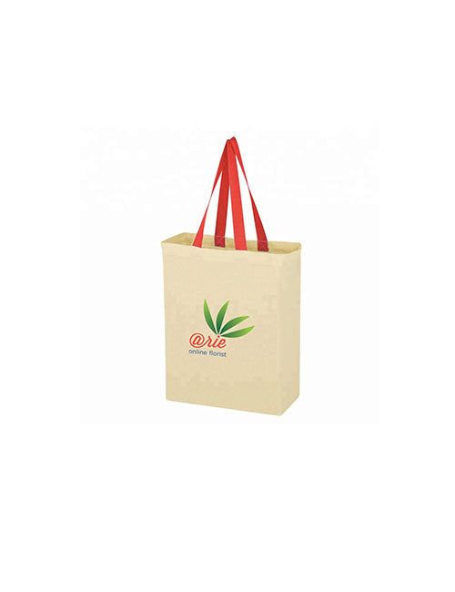 Canvas Grocery Bag with Color handle - 10" x 5" x 14" - #8203 - JLC Golf Shop